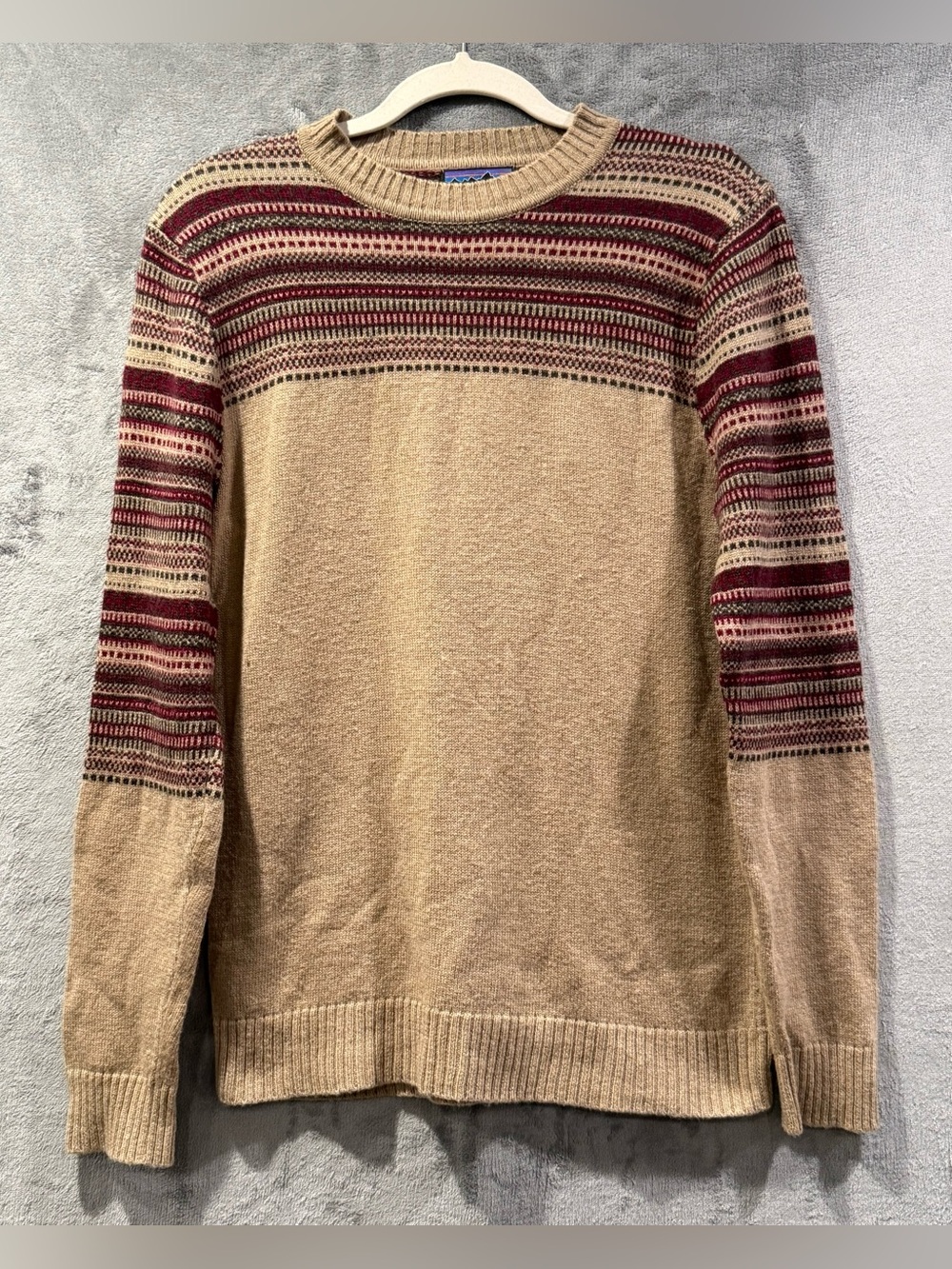 Patagonia Men’s XS Lambswool Fair Isle Nordic Crewneck Sweater Wool Blend